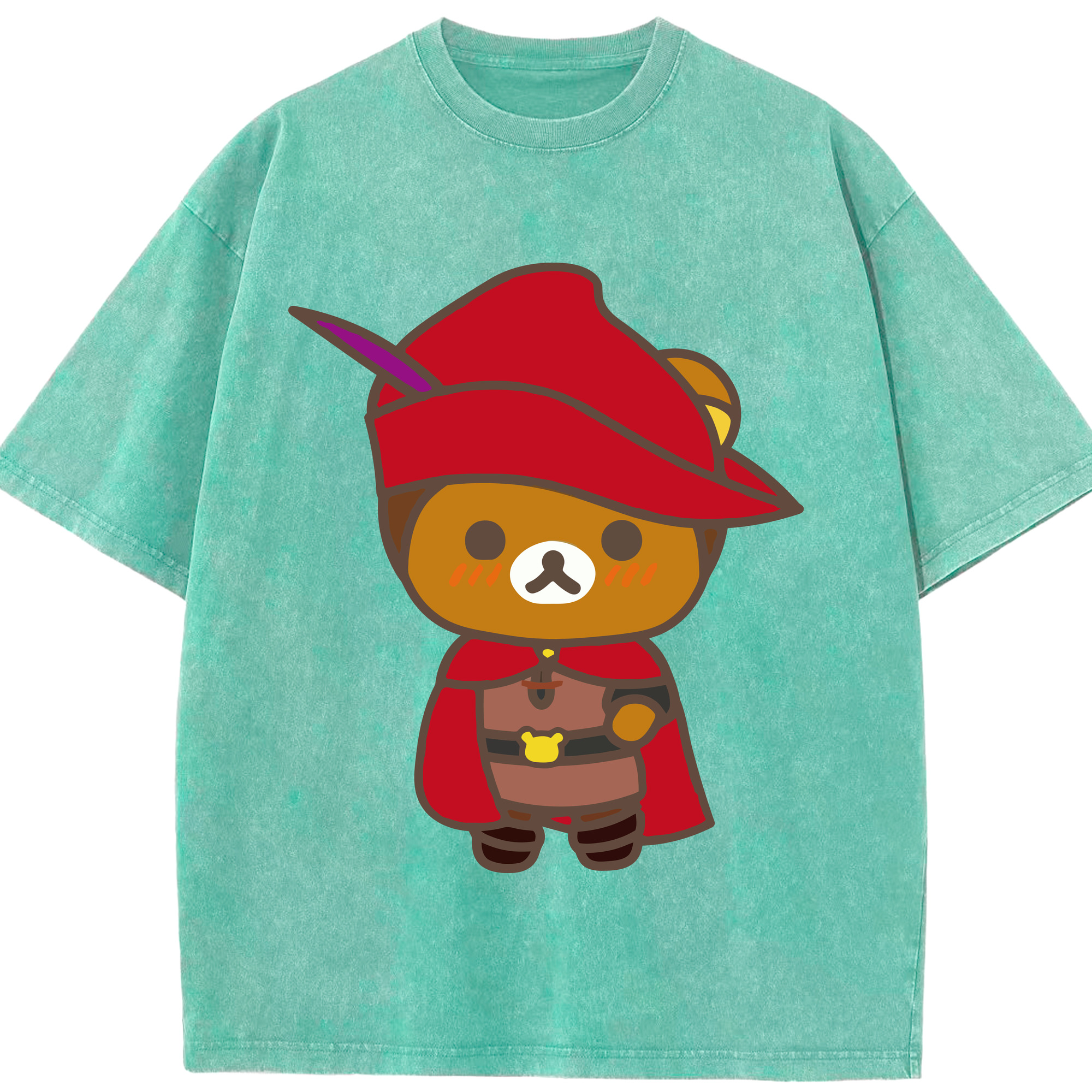 （画像用） リラックマ リラックマ キイロイトリ Rilakkuma Korilakkuma Kiiroitori 綿100% ヴィンテージ風 半袖Tシャツ（フロントプリント）